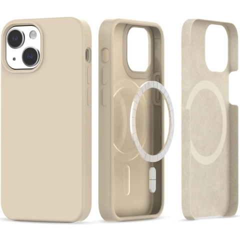 Silikon-Schutzhülle für MagSafe für Apple iPhone 13/iPhone 14 Beige