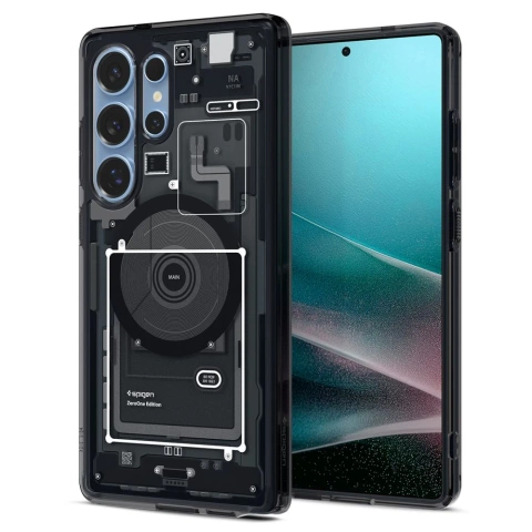 Etui für Samsung Galaxy S25 Ultra Zero One Schwarz Spigen Ultra Hybrid Mag MagSafe