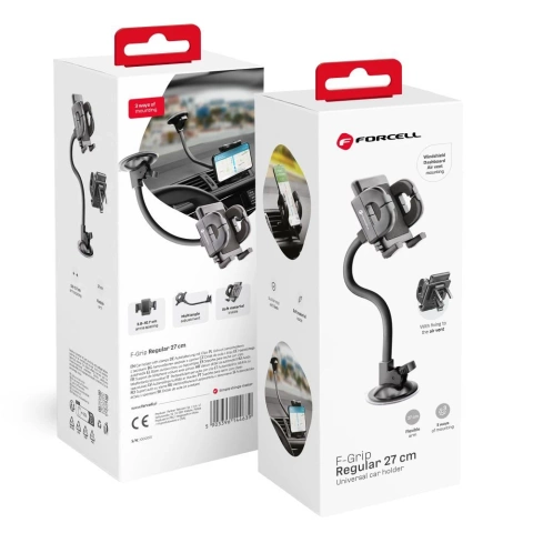 Forcell Regular 2in1 Autohalterung Gitter/Glasarm 27cm Schwarz