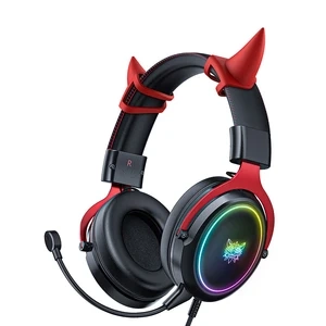 ONIKUMA X10 Gaming-Kopfhörer Schwarze und rote Dämonenhörner