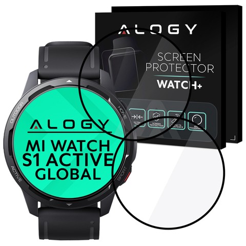 2x Alogy 3D Flexibles Glas für Xiaomi Mi Watch S1 Active Global Black