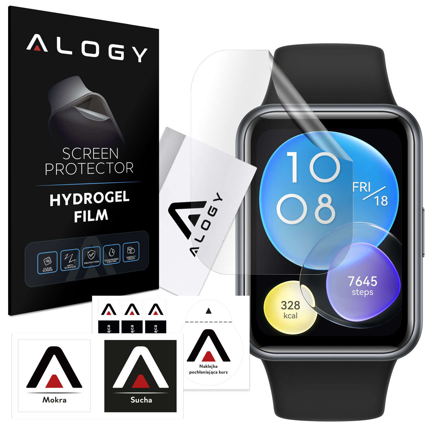 2x Alogy Hydrogel Hydrogel Schutzfolie für Smartwatch für Huawei Watch Fit 2