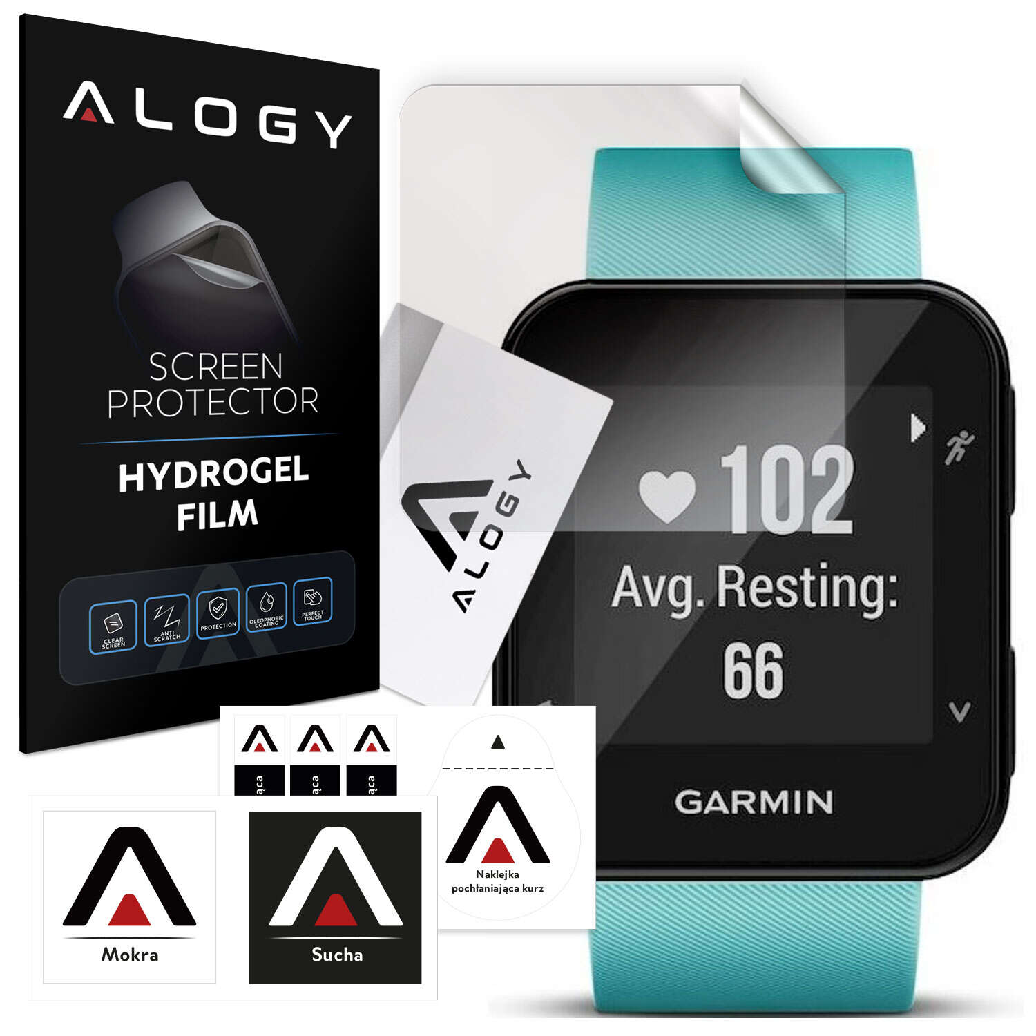 2x Alogy Hydrogel Smartwatch Schutzfolie für Garmin Forerunner 35