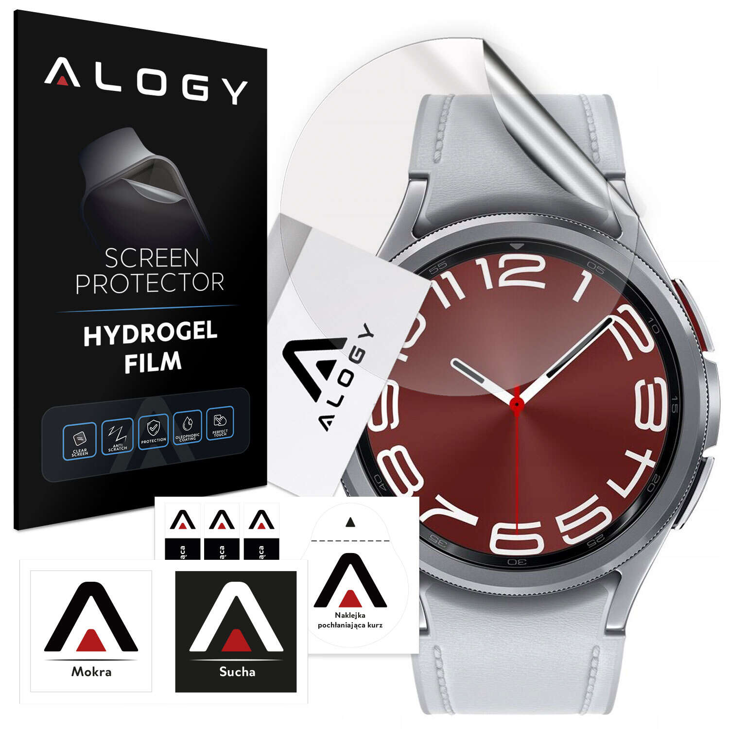 2x Alogy Hydrogel Smartwatch-Schutzfolie für Samsung Watch 6 Classic 43mm