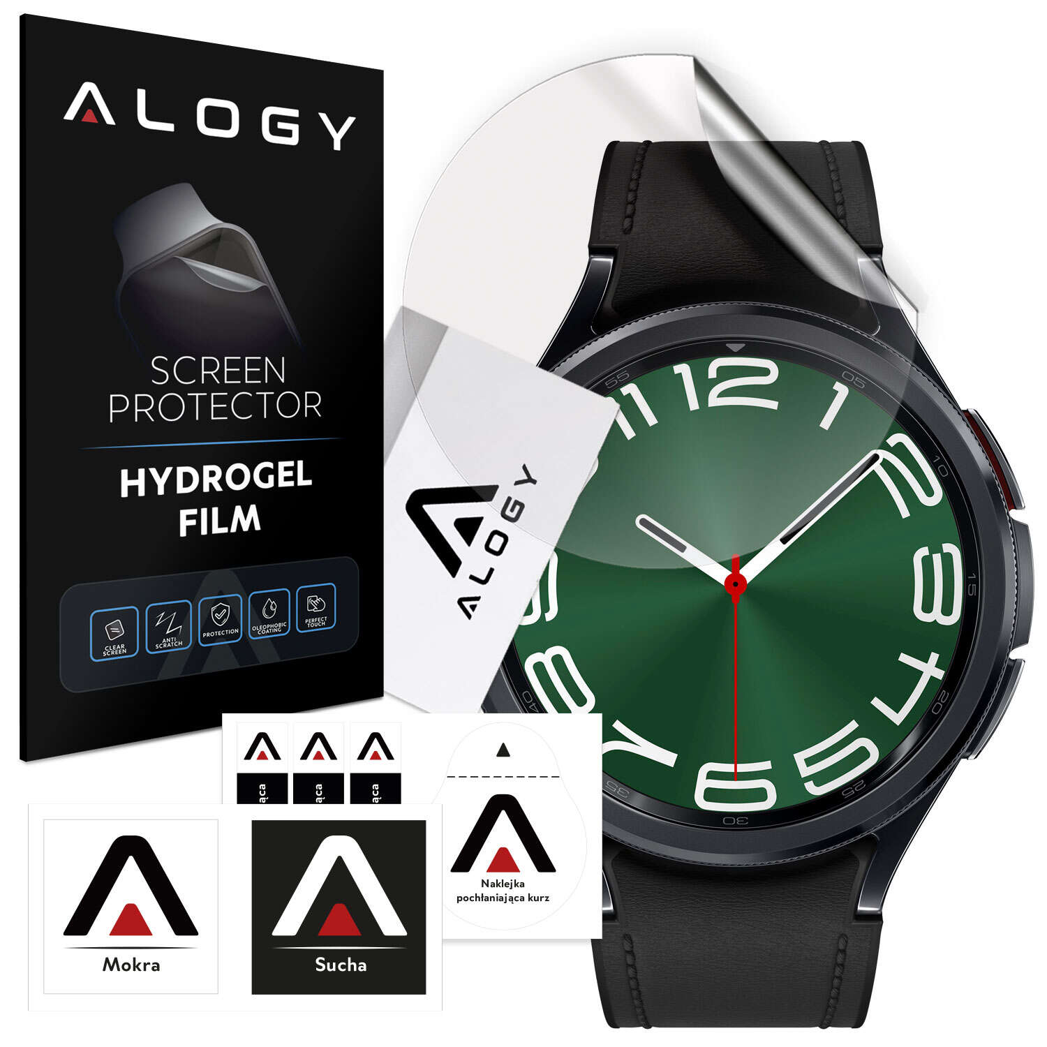 2x Alogy Hydrogel Smartwatch-Schutzfolie für Samsung Watch 6 Classic 47mm