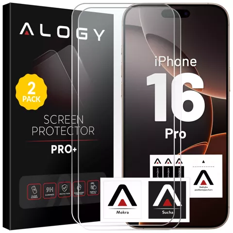 2x Panzerglas für Apple iPhone 16 Pro Displayschutzfolie 9H Alogy Heavy Pro™️ [2 Stück]