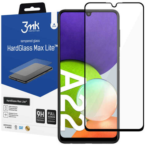 3mk Hartglas HardGlass Max Lite für Samsung Galaxy A22 4G Schwarz