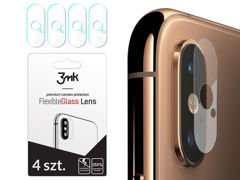 4x 3mk Flexibles Glas für Kameralinse für Apple iPhone X / XS