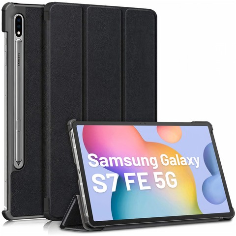 Alogy Book Cover Flip Case für Galaxy Tab S7 FE 5G 12.4 T730 / T736B Schwarz