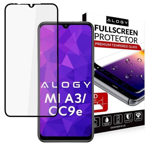 Alogy Full Glue Gehäusefreundliches Glas für Xiaomi Mi A3 / CC9e Schwarz