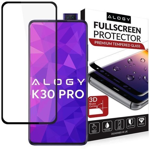 Alogy Full Glue Glas für Xiaomi Redmi K30 Pro Schwarz