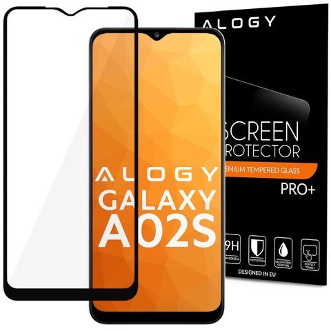 Alogy Full Glue Hüllenfreundliches Glas für Samsung Galaxy A02s / A03s 164mm Schwarz