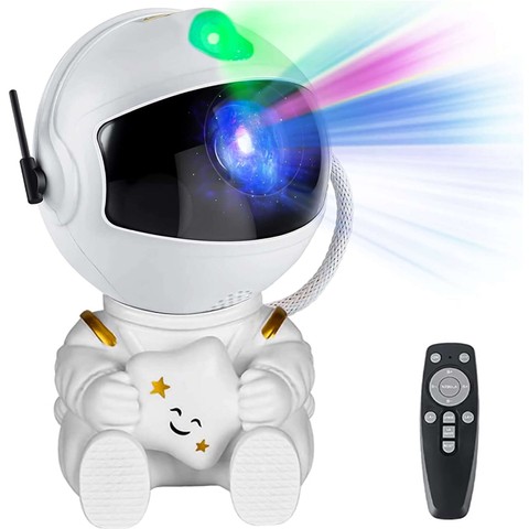 Astronauten-Sternprojektor RGB 360 LED-Nachtlicht für Kinderzimmer, ferngesteuert mit einstellbarem Weiß