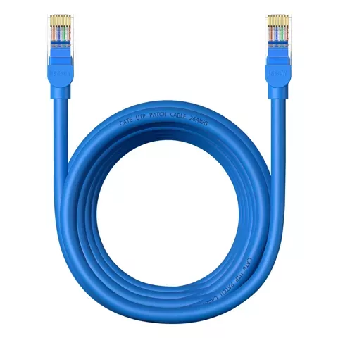 Baseus High Speed ​​​​Cat 6 RJ-45 1000 Mbit/s Ethernet-Kabel 5 m rund – blau