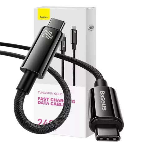 Baseus Tungsten Gold 240W USB-C-auf-USB-C-Kabel 2 m (schwarz)