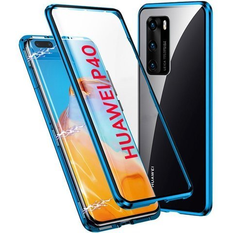 Dr.Fit doppelseitige magnetische Glashülle für Huawei P40 Blue