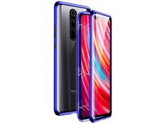 Dr.Fit doppelseitige magnetische Glashülle für Redmi Note 8 Pro Blau