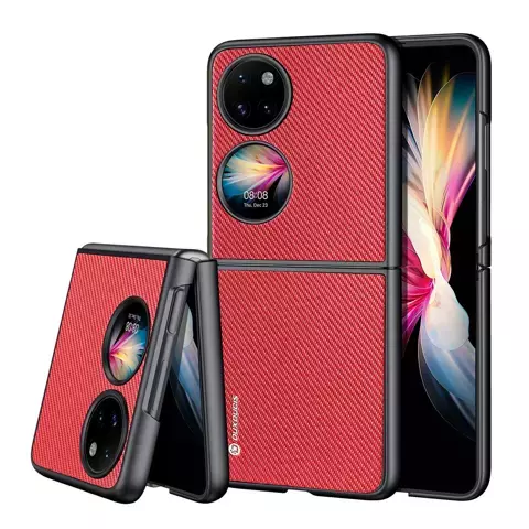 Dux Ducis Fino Hülle mit Nylonmaterial bezogen Huawei P50 Pocket rot