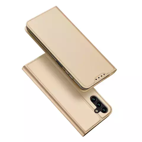 Dux Ducis Skin Pro Hülle für Samsung Galaxy A14 5G Flip Cover Card Wallet Stand Gold