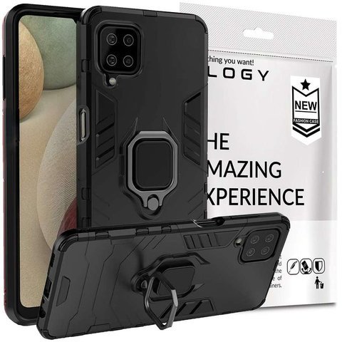 Etui Alogy Stand Ring Armor für Samsung Galaxy A12 2020/2021/ A12 5G/ M12 schwarz