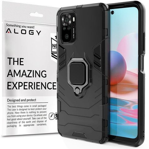 Etui Alogy Stand Ring Armor für Xiaomi Redmi Note 10/10s schwarz