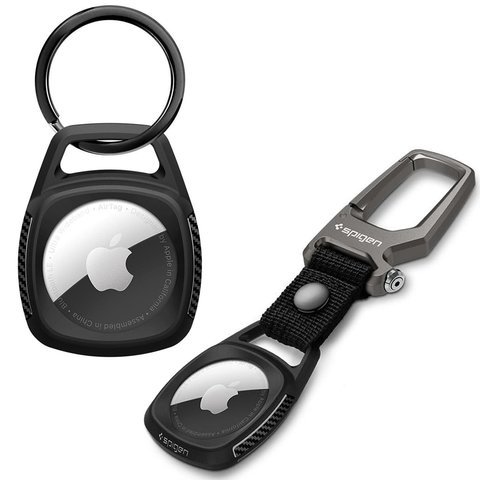 Etui Brelok Karabinczyk Spigen Rugged Armor für Apple AirTag Mattschwarz