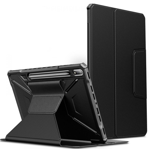 Etui Infiland Mehrere Winkel tun Samsung Galaxy Tab S7 FE 5G 12.4 T730 / T736B Schwarz