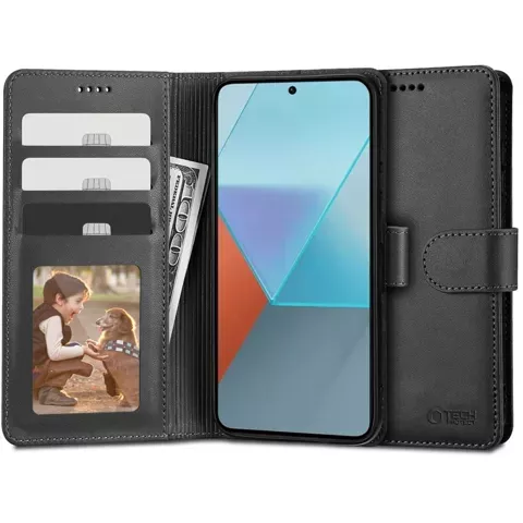 Etui Portemonnaie Wallet für Xiaomi Redmi Note 13 4G / LTE Schwarz