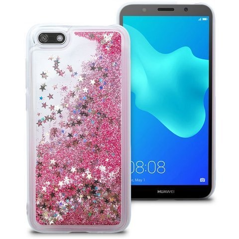 Flüssige Glitzerhülle Huawei Y5 / Y5 Prime 2018 rosa Glitzer