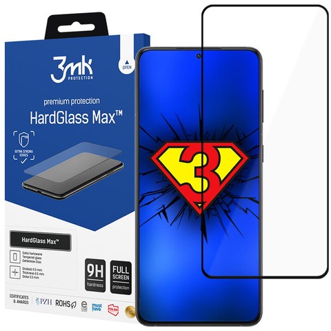 Gehärtetes Glas für den Bildschirm 3mk HardGlass Max FP für Samsung Galaxy S22 Plus Schwarz