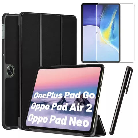 Glashülle für OnePlus Pad Go/Oppo Pad Air 2/Oppo Pad Neo 11,4 Zoll Tablet-Hülle Alogy Book Schwarz Stylus Free