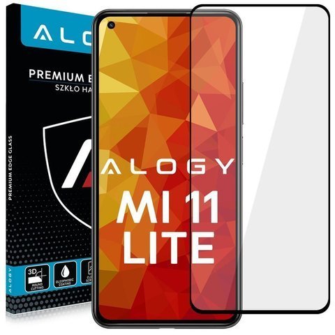 Glass Alogy Full Glue Hülle freundlich für Xiaomi Mi 11 Lite Black