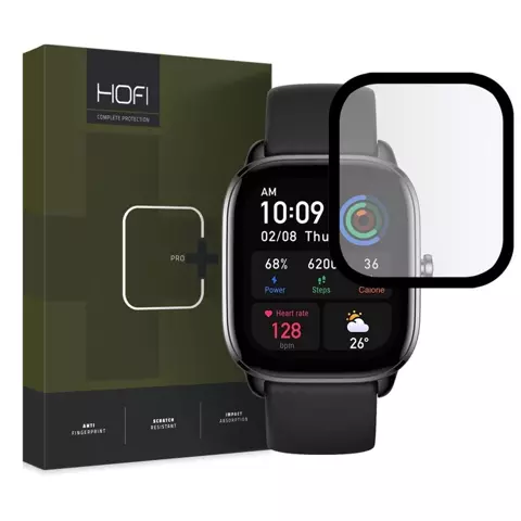 Hofi Hybrid Pro Hybridglas für Amazfit GTS 4 Mini Schwarz