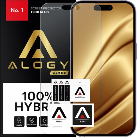 Hybridglas für Apple iPhone 14 Pro Display Alogy Flexi Glass 9H Case Friendly Flachbildschirm