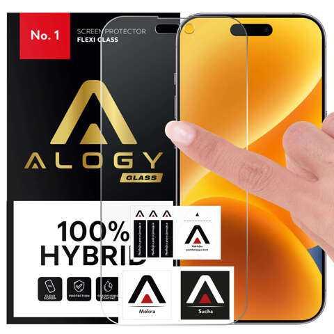 Hybridglas für Apple iPhone 14 Pro Vollbild Alogy Flexi Full Glass 9H Schutzglas Bruchsicher