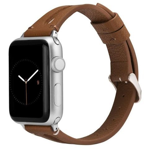 Lederarmband Alogy Lederarmband für Apple Watch 42/44/45 / 49mm Braun