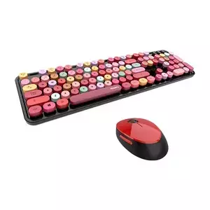 MOFII Sweet 2.4G kabelloses Tastatur-Maus-Set (schwarz-rot)