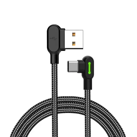 Mcdodo CA-5280 LED abgewinkeltes USB-auf-USB-C-Kabel, 1,2 m (schwarz)