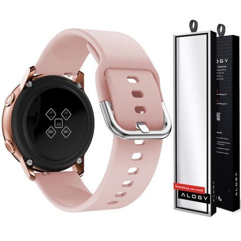 Rubber Universal Sportarmband Alogy Softband für Smartwatch 20mm Pink