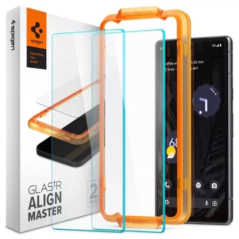 Spigen ALM Glas.TR 2er-Pack gehärtetes Glas für Google Pixel 7A Clear