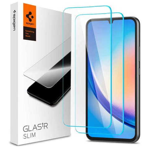 Spigen Glas.TR Slim 2er-Pack Panzerglas für Samsung Galaxy M34 5G Klar