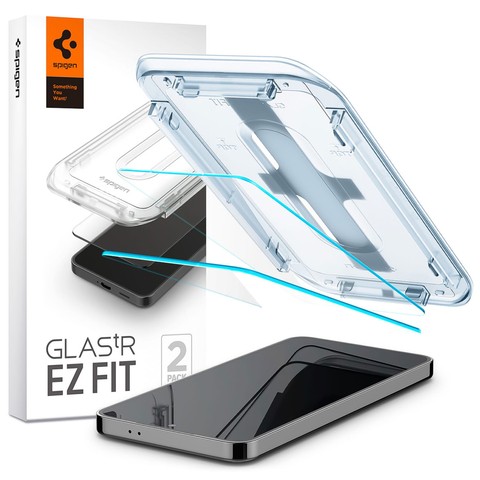 Spigen Glas.tR Panzerglas „EZ Fit“ 2er-Pack für Samsung Galaxy S24 Klar