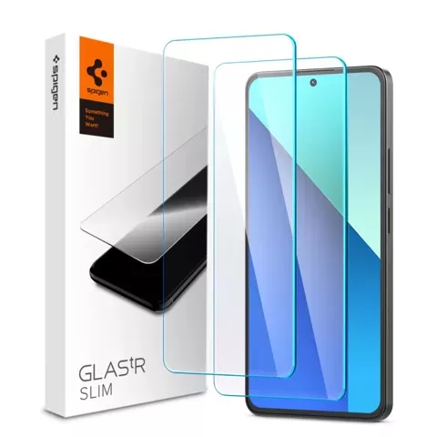 Spigen Glas.tR Slim 2er-Pack gehärtetes Glas für Xiaomi Redmi Note 13 4G / LTE Klar