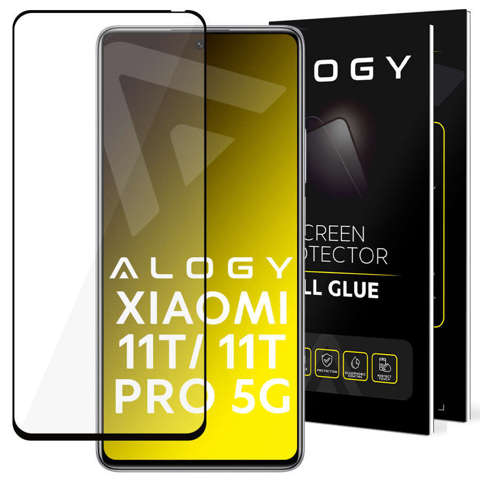 Szkło Alogy Full Glue Hülle freundlich für Xiaomi 11T 5G / 11T Pro 5G Czarne