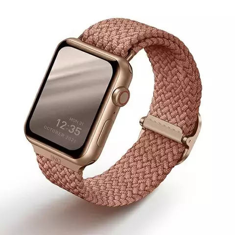 UNIQ Aspen Armband für Apple Watch 44/42/45 mm Serie 4/5/6/7/8/SE/SE2 Geflochtenes Pink/Grapefruit Pink