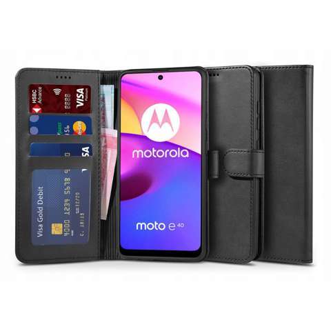 Wallet Flip Case für Motorola Moto E20 / E40 Schwarz