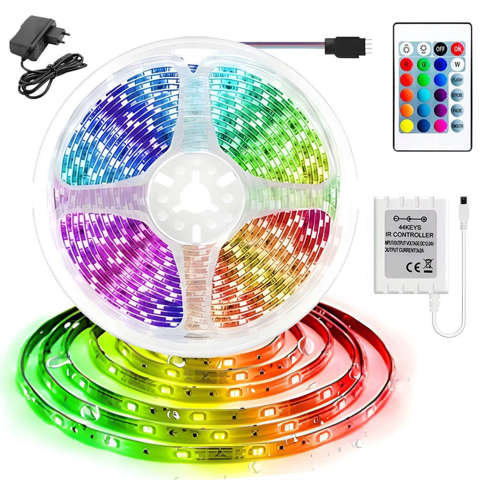 Wasserdichter RGB-LED-Streifen 5 m Farbnetzteil Pilot 300 SMD-Treiber