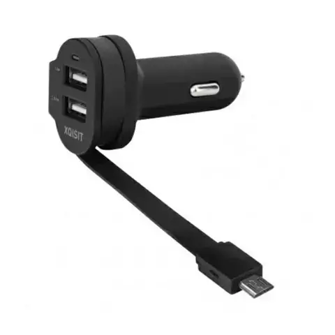 Xquisit-Bestellung. allein. 6A Dual USB microUSB Autoladegerät schwarz/schwarz 20425