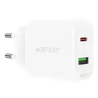 Acefast Wandladegerät USB Typ C / USB 20W, PPS, PD, QC 3.0, AFC, FCP weiß (A25 weiß)