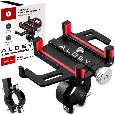 Alogy Fahrrad-Handy-Halterung, 55–95 mm, für Fahrrad, Motorroller, Schwarz